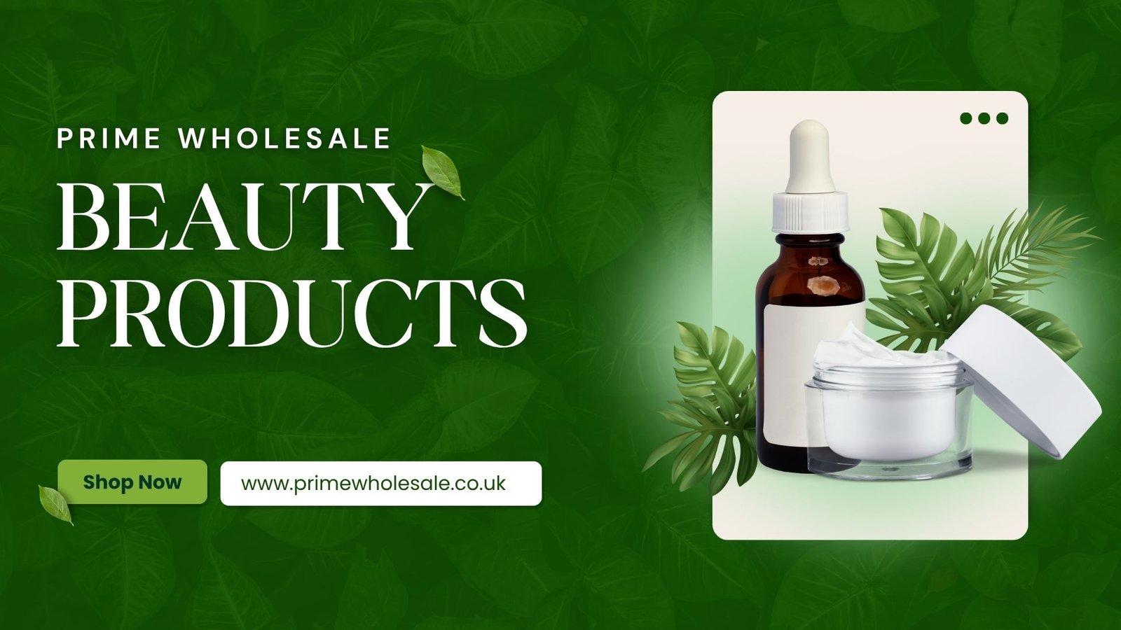 Green White Modern Beauty Products Seasonal Sale Banner